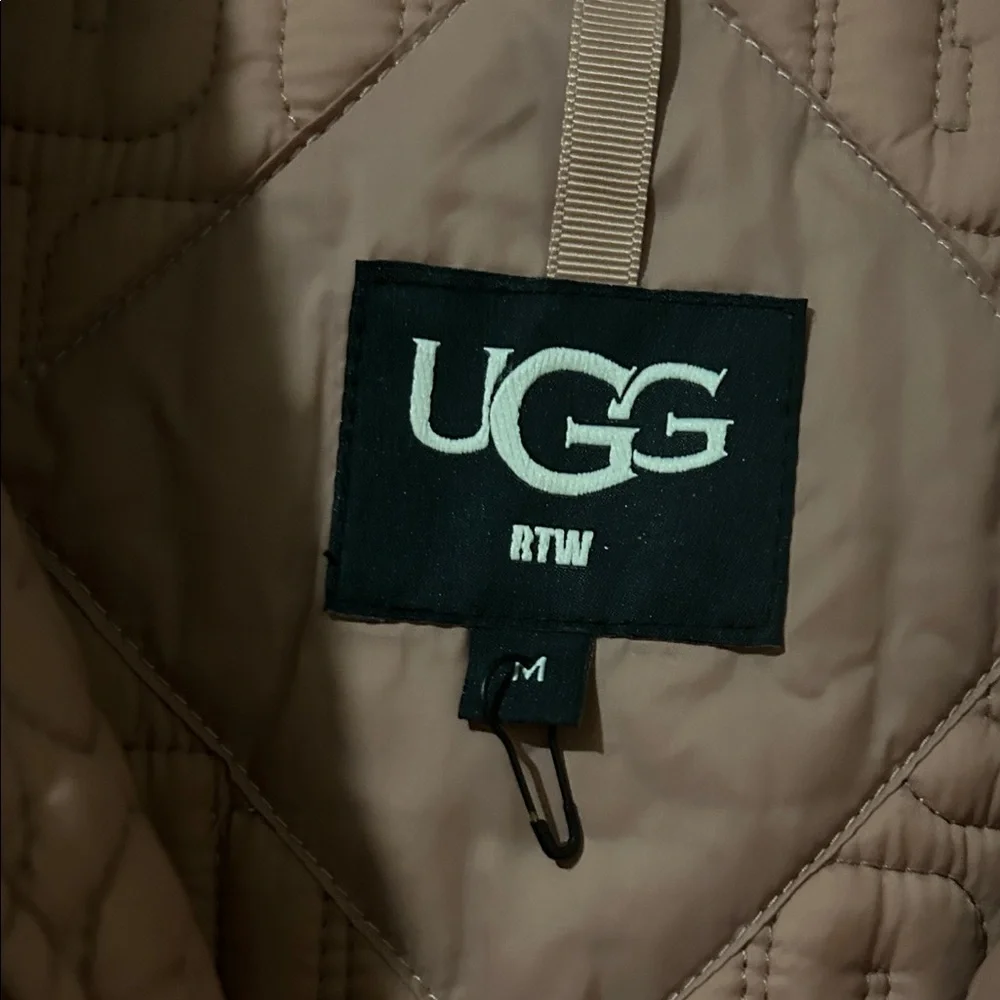 UGG Mauve pink and Caramel Sherpa Jacket Sz M - Picture 2 of 6